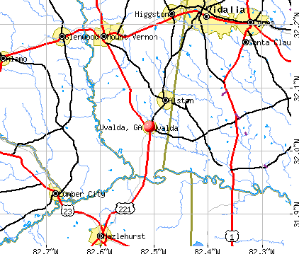 Uvalda, GA map