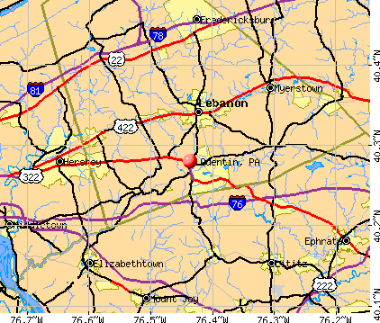 Quentin, PA map