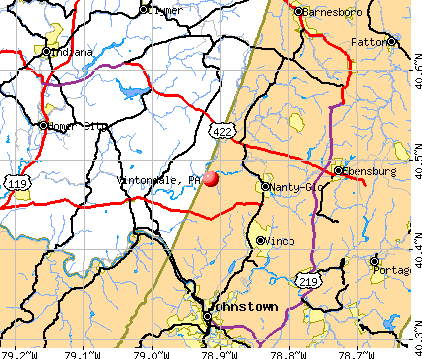 Vintondale, PA map