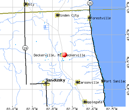 Deckerville, MI map