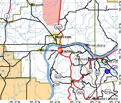 Milton, KY map
