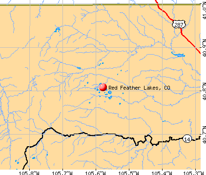 Red Feather Lakes, CO map