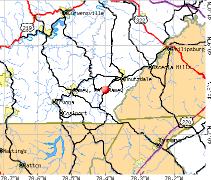 Ramey, PA map