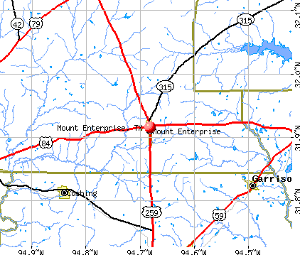 Mount Enterprise, TX map