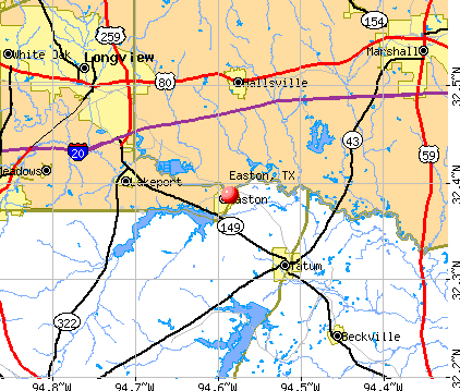 Easton, TX map