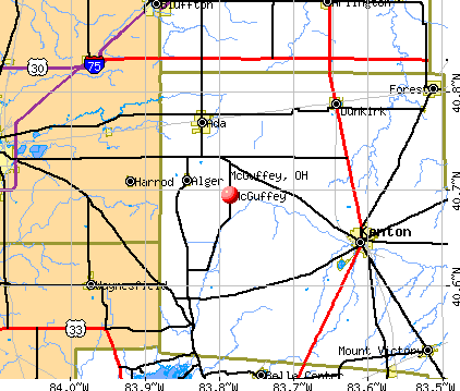 McGuffey, OH map