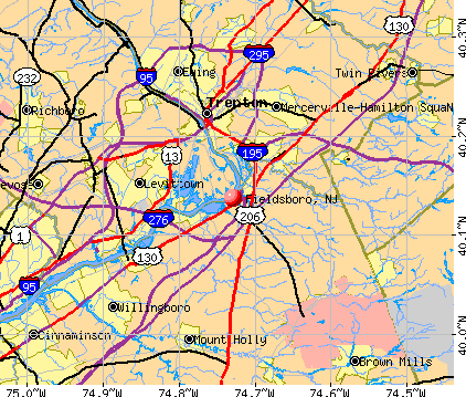 Fieldsboro, NJ map