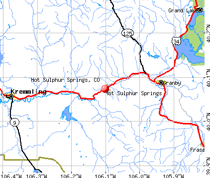Hot Sulphur Springs, CO map