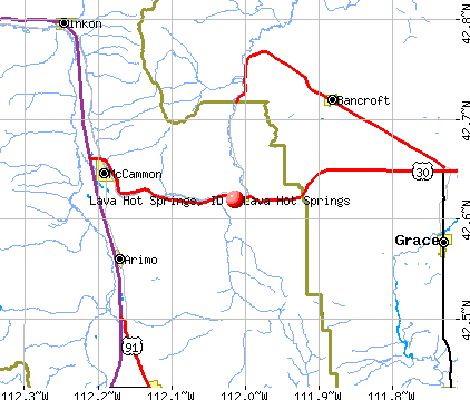 Lava Hot Springs, ID map