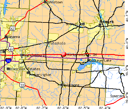 Kirkersville, OH map