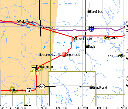 Neponset, IL map