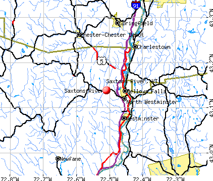 Saxtons River, VT map