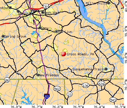Cross Roads, PA map
