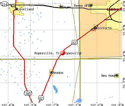 Ropesville, TX map