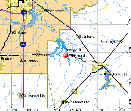 Tovey, IL map
