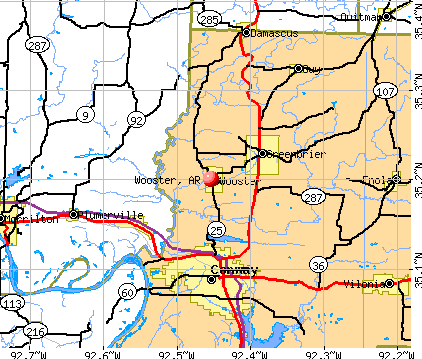 Wooster, AR map