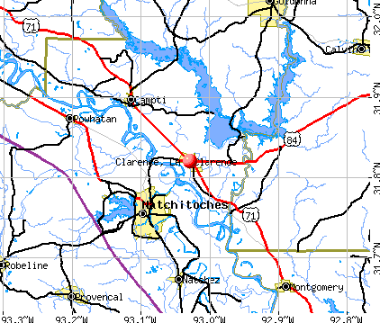 Clarence, LA map