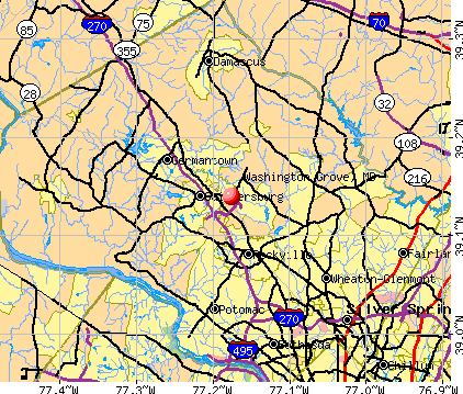 Washington Grove, MD map