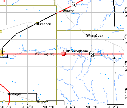 Cunningham, KS map