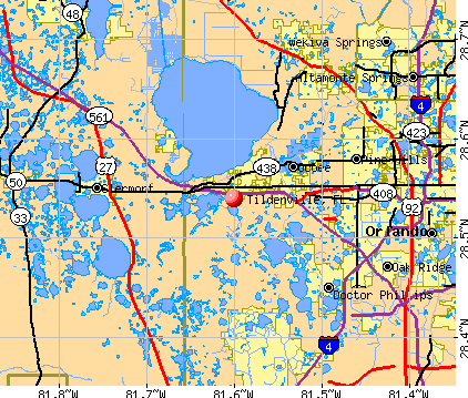 Tildenville, FL map