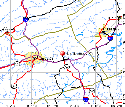 Max Meadows, VA map