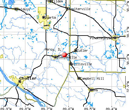 Percy, IL map