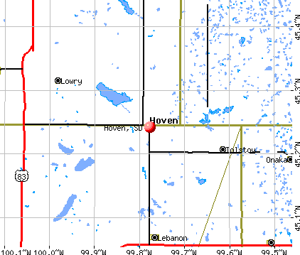 Hoven, SD map
