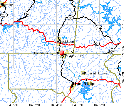 Copperhill, TN map