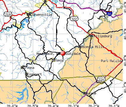 Houtzdale, PA map