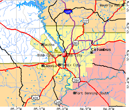Bibb City, GA map