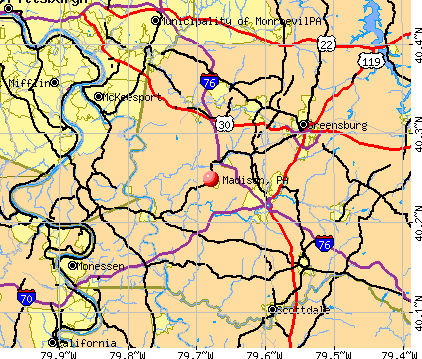 Madison, PA map
