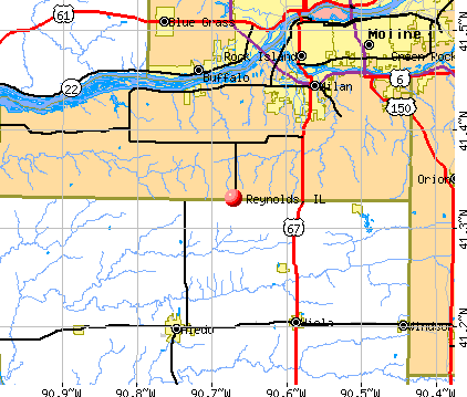 Reynolds, IL map