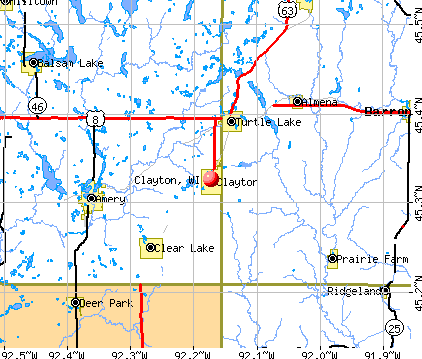 Clayton, WI map
