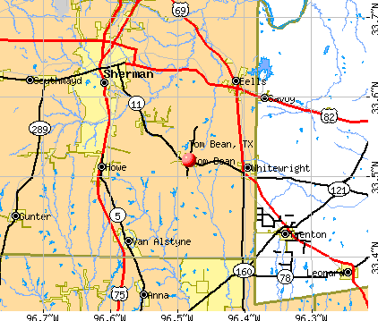 Tom Bean, TX map