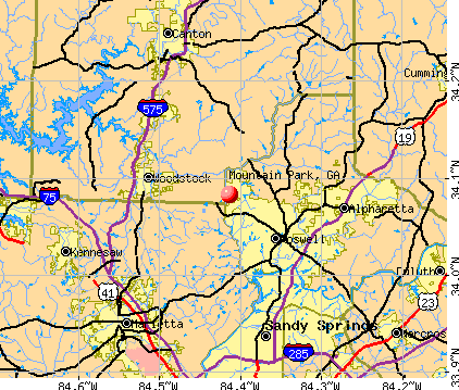 Mountain Park, GA map