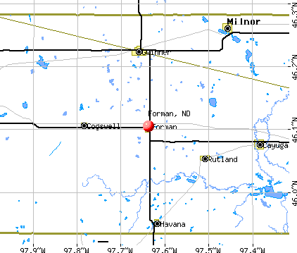 Forman, ND map