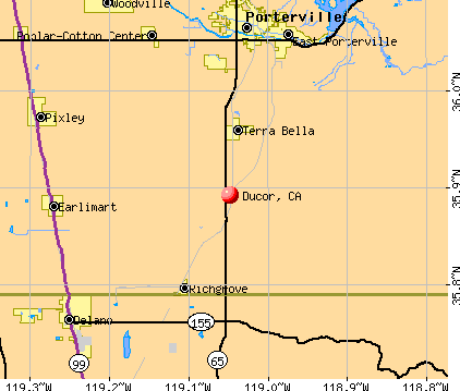 Ducor, CA map