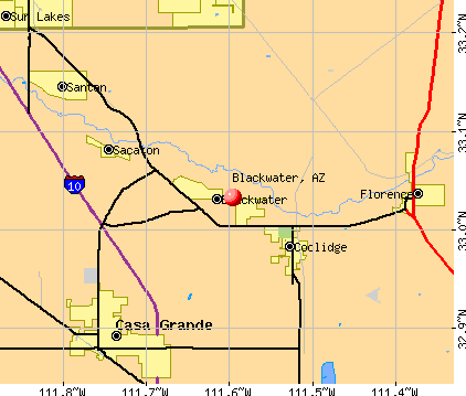 Blackwater, AZ map