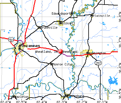 Wheatland, IN map