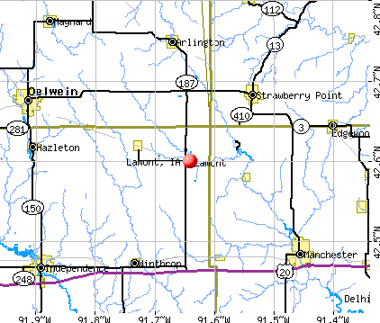 Lamont, IA map