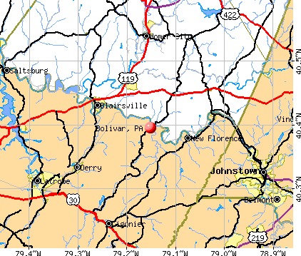 Bolivar, PA map