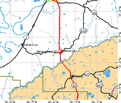 Bentonia, MS map