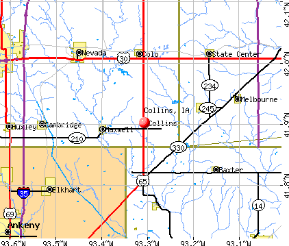 Collins, IA map
