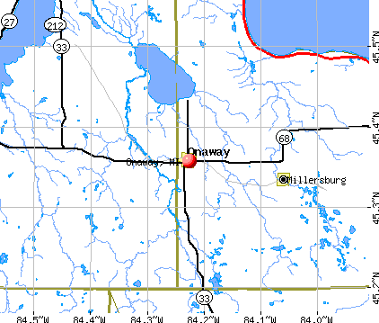 Onaway, MI map