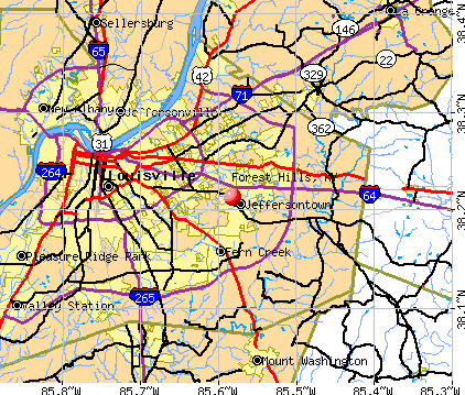 Forest Hills, KY map