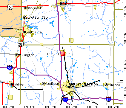 Dix, IL map