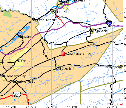 Rebersburg, PA map