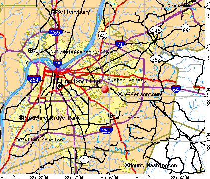 Houston Acres, KY map