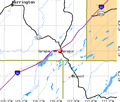 Sprague, WA map