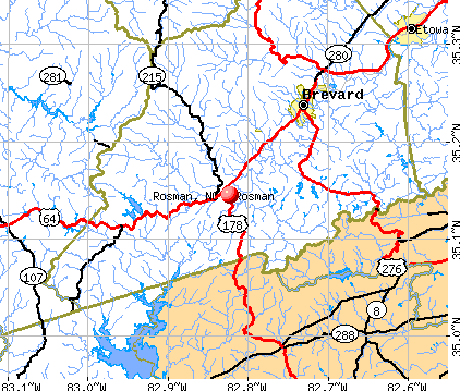 Rosman, NC map